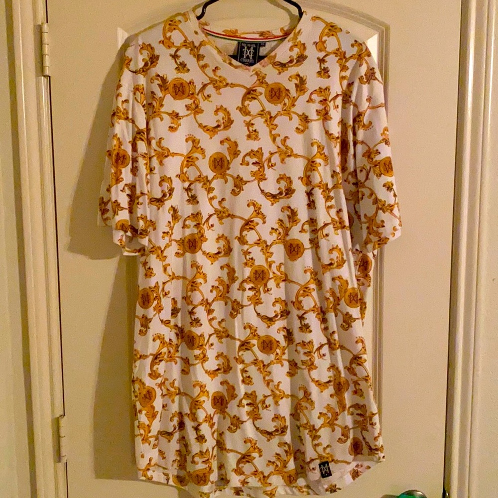 Michael Cherry designer Shirt Mens gold/white